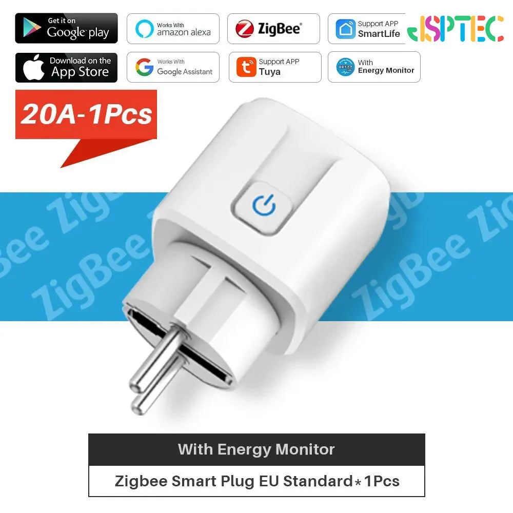 Smart Plug WiFi Socket EU 16A/20A With Power Monitor Timing Function Tuya Smart Life APP Works With Alexa Google Home
