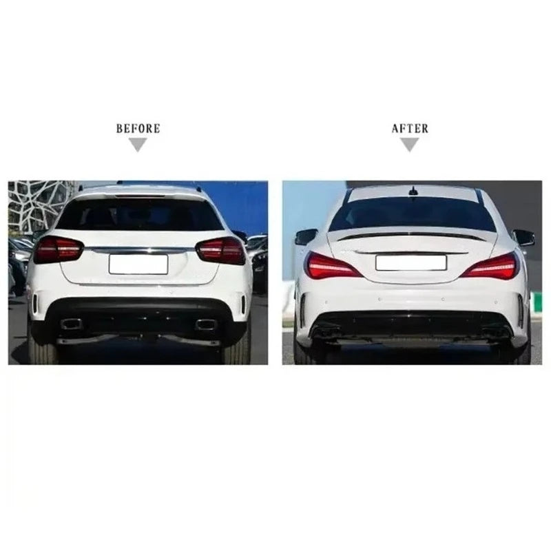 Stlf Car Modified CLA Style Front Bumper Grille And Side Skirts Body Kits For -W117 2013-2019 To CLA45