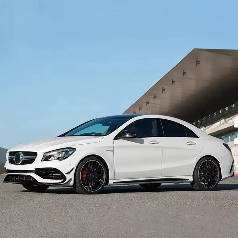 Stlf Car Modified CLA Style Front Bumper Grille And Side Skirts Body Kits For -W117 2013-2019 To CLA45