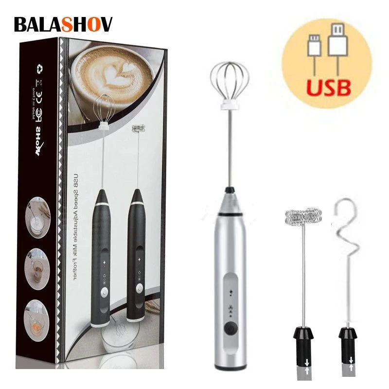 Wireless Milk Frothers Electric Handheld Blender With USB Electrical