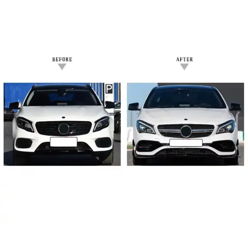 Stlf Car Modified CLA Style Front Bumper Grille And Side Skirts Body Kits For -W117 2013-2019 To CLA45