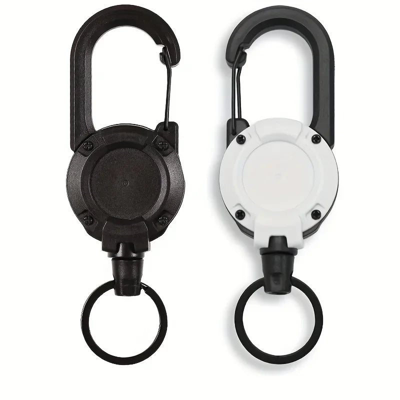 1/2/4pcs Extendable Retractable Holders Keychain Badge Reels Heavy Duty Clip With Carabiner Key Chain For Men Outdoor Bags