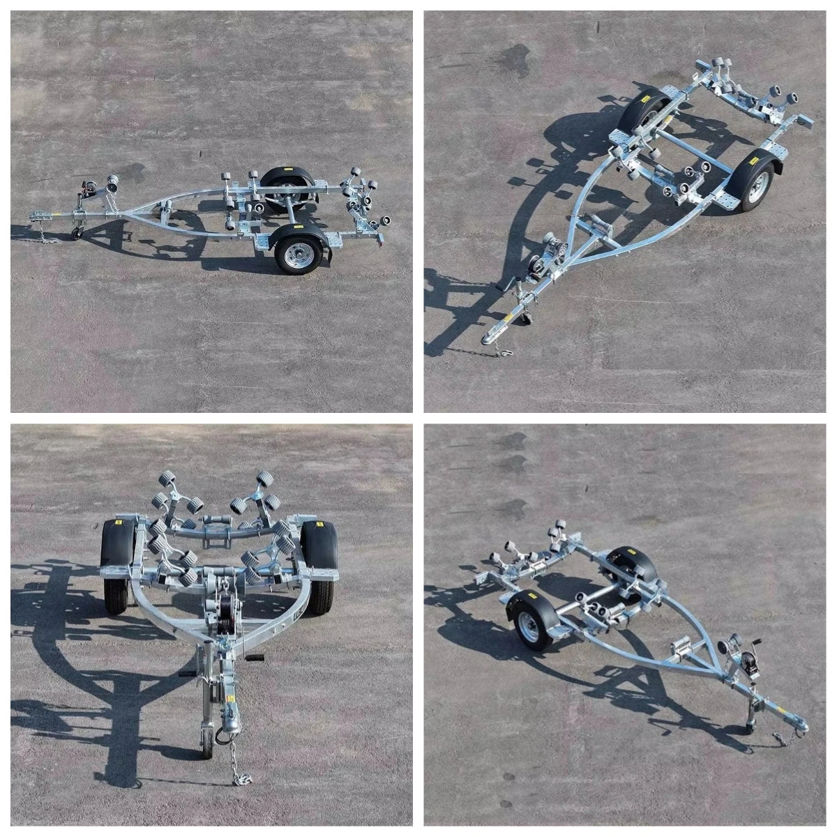 3.65m Grey Soft Roller Boat Trailer for Easy & Loading | 12ft Marine Trailer